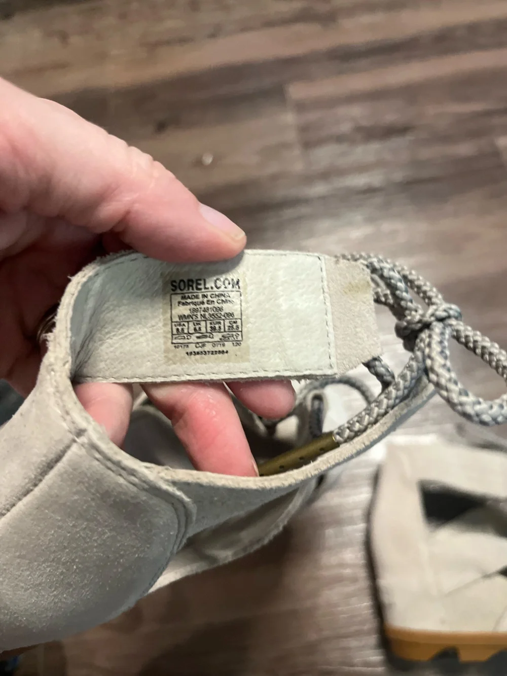 Sorel Women's Beige Cutout Wedge Sandals with Tan Lug Sole